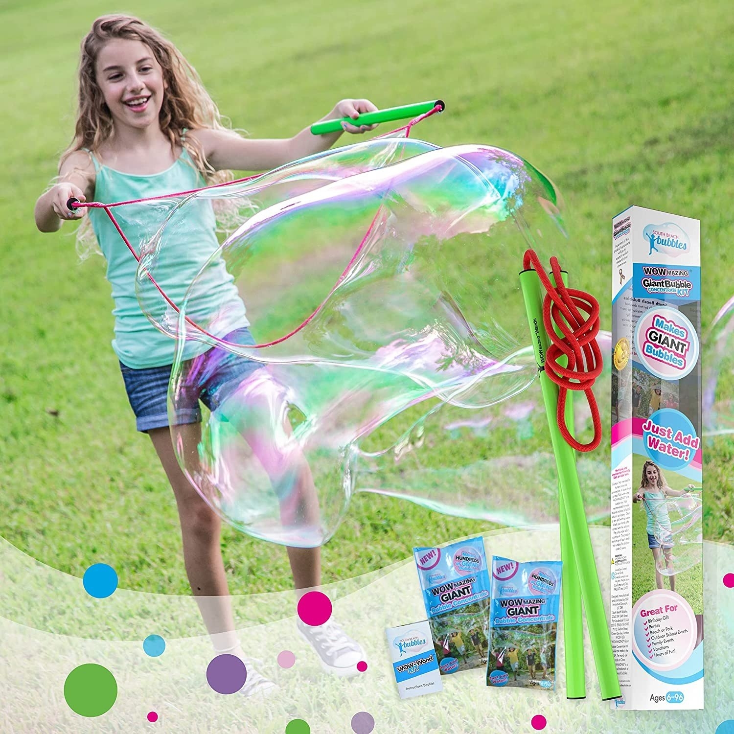 Child makes a giant bubble
