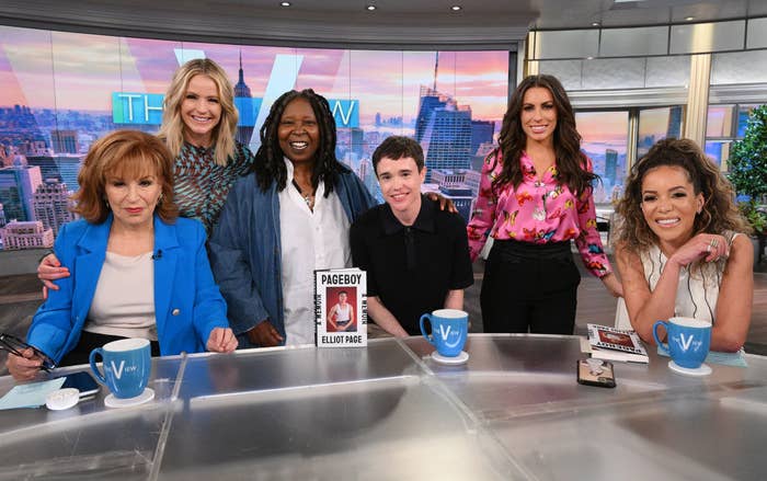The cast of &quot;The View&quot; with Elliot Page