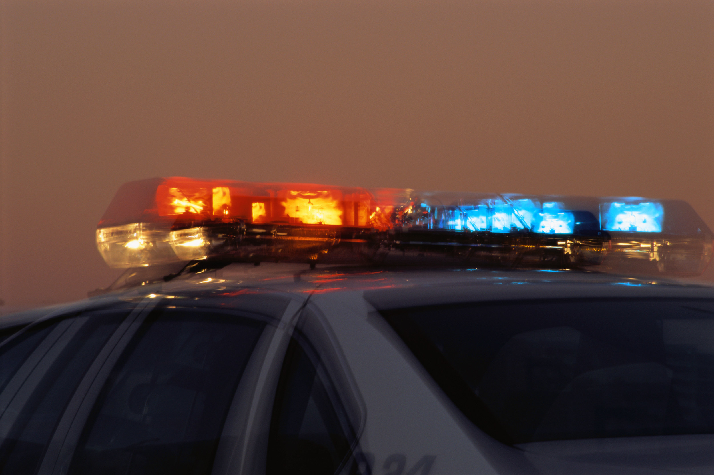 Closeup of a police car