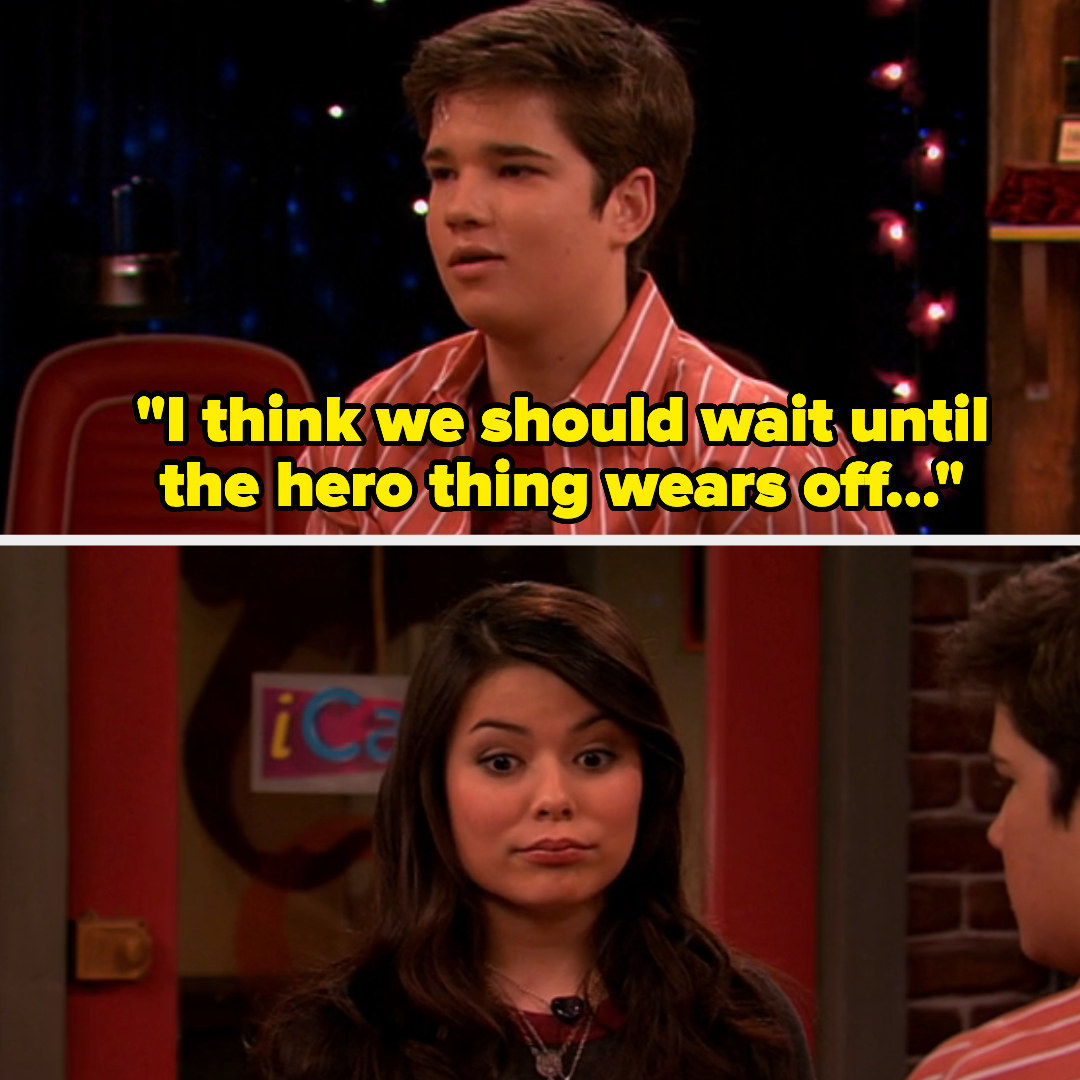 Freddie telling Carly they should wait until the hero thing wears off