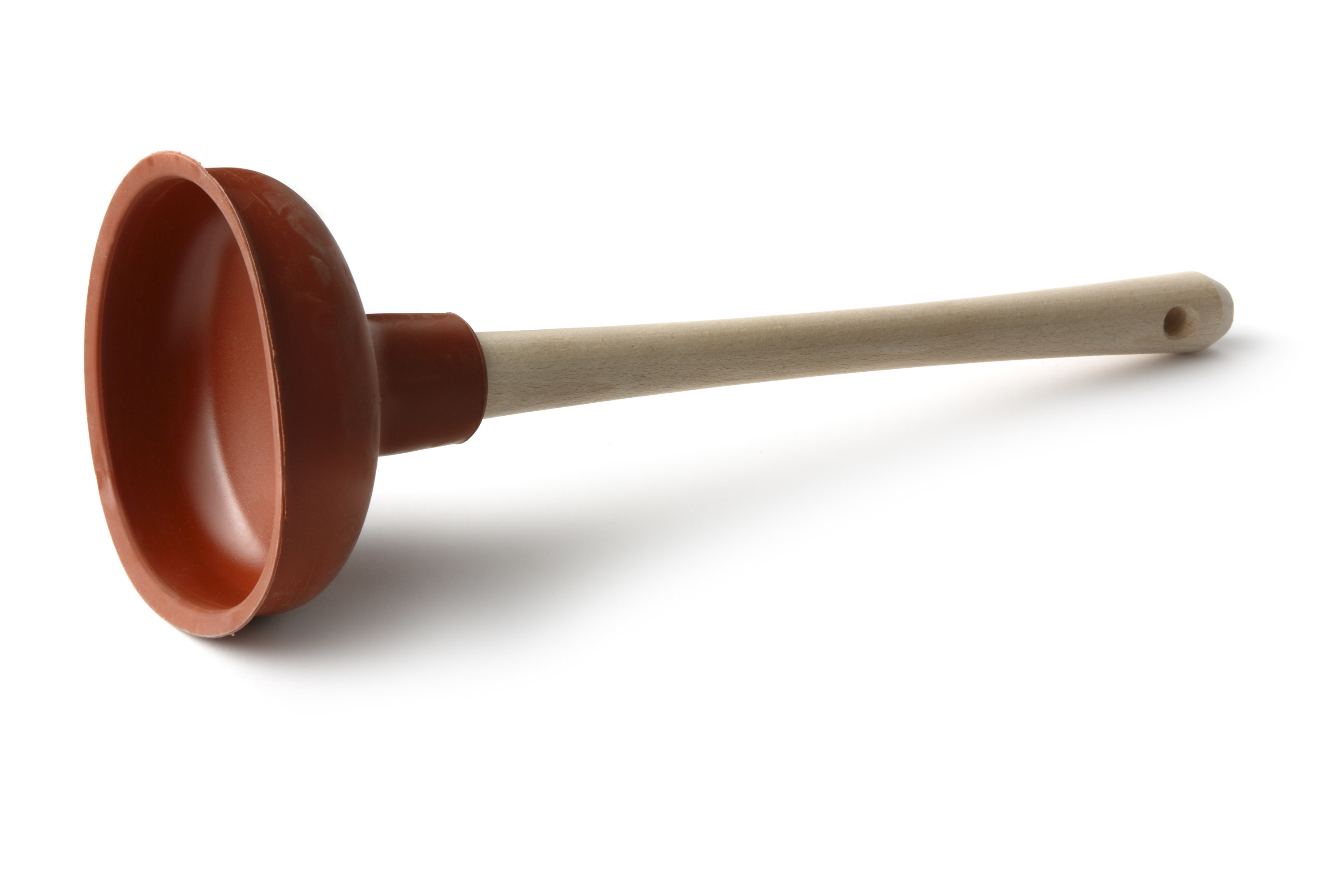 Closeup of a toilet plunger