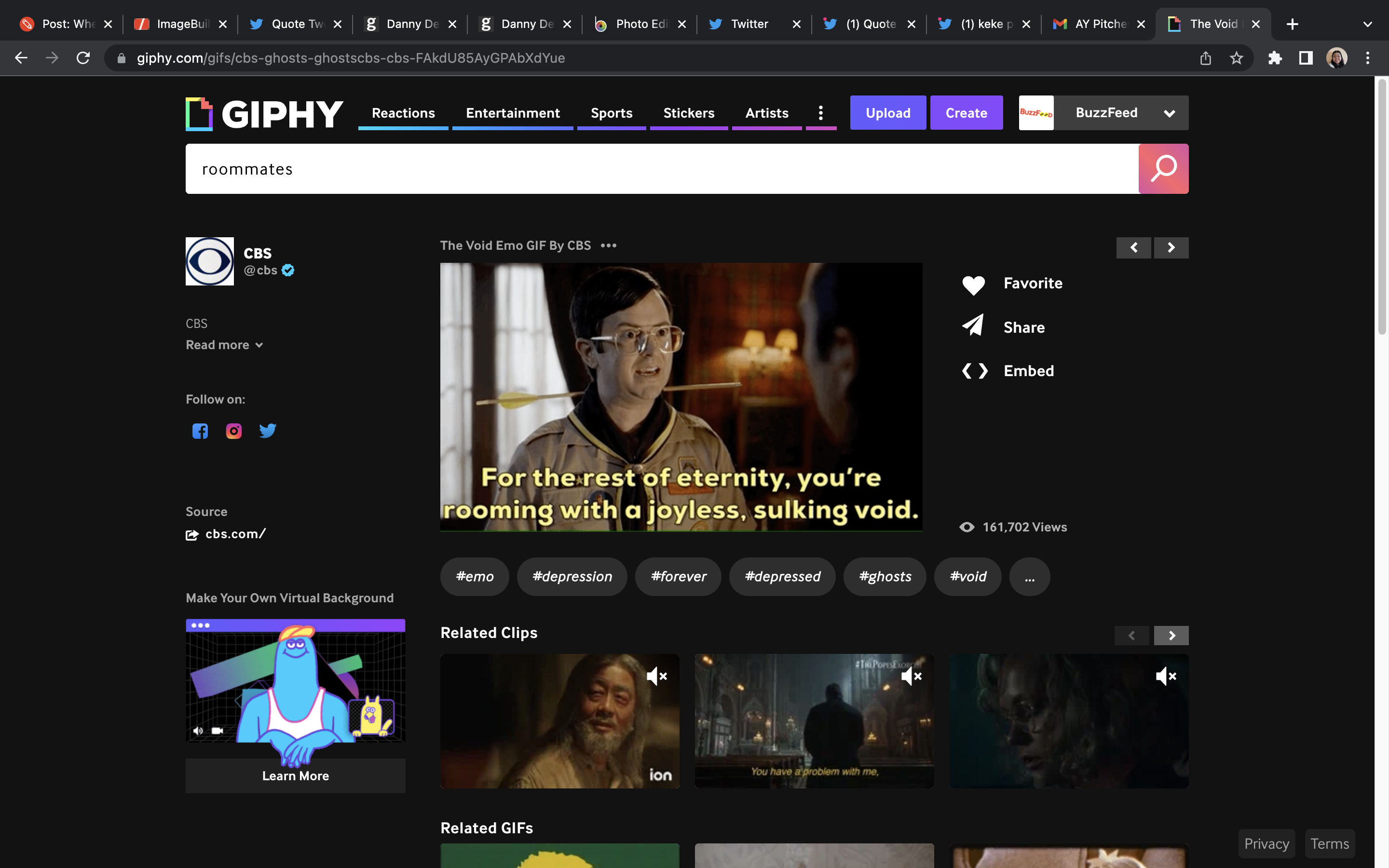 Pete from "Ghosts," played by Richie Moriarty, says, "For the rest of eternity, you're rooming with a joyless, sulking void"