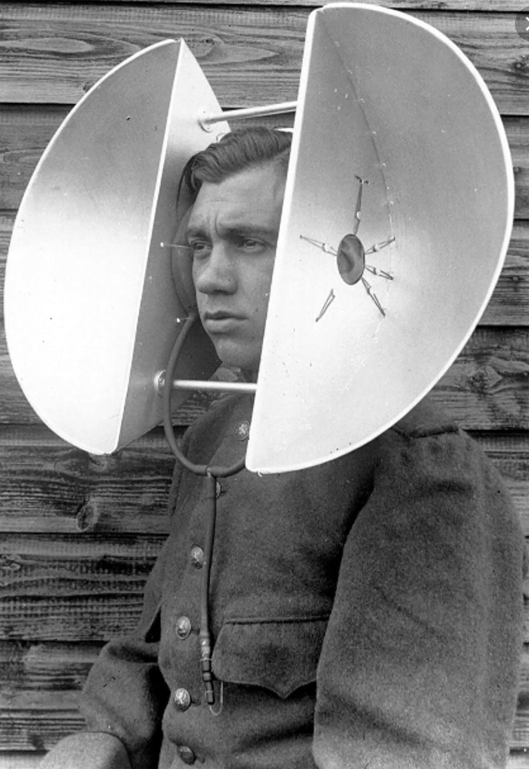 A man with radar devices on the side of his head