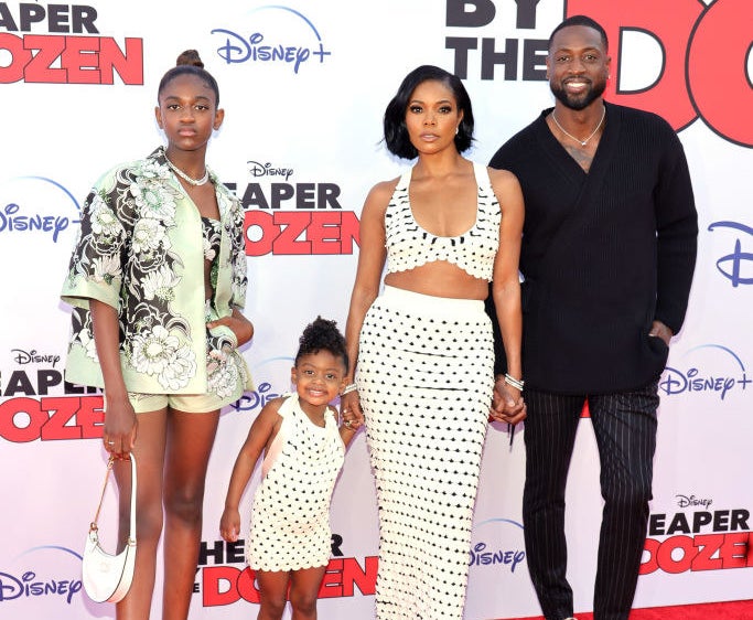 Gabrielle with her husband Dwyane Wade and their daughters Kaavia and Zaya