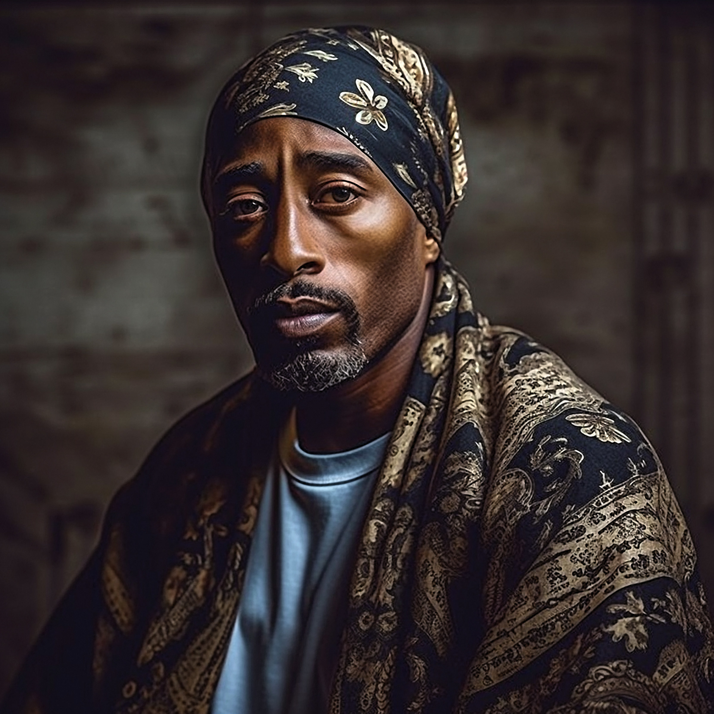 Tupac imagined as an older person