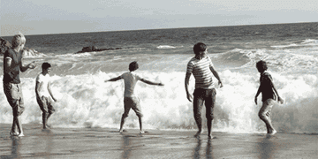 One Direction in the ocean for the &quot;What Makes You Beautiful&quot; music video