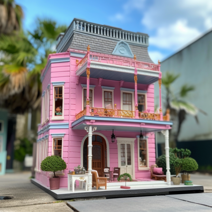 A pink house