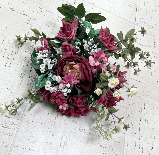 An old fake flower arrangement