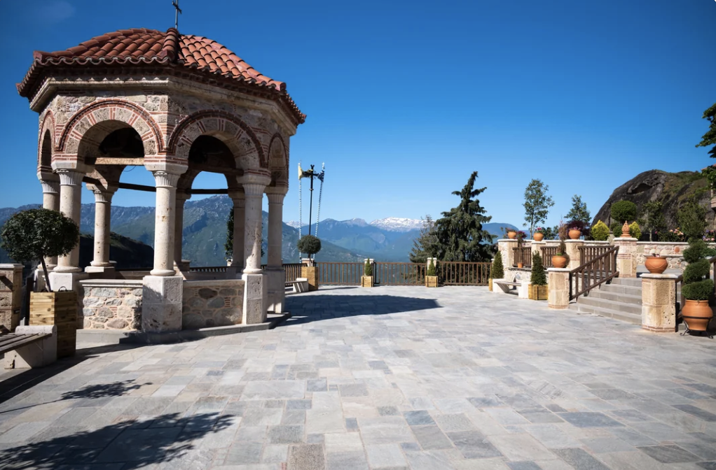 A courtyard at a monastery