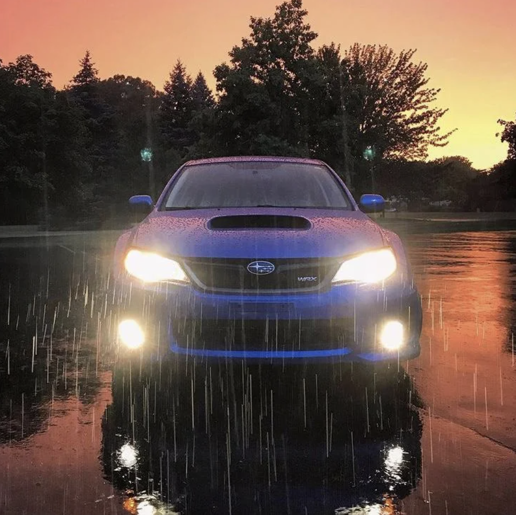 A car in a rainstorm