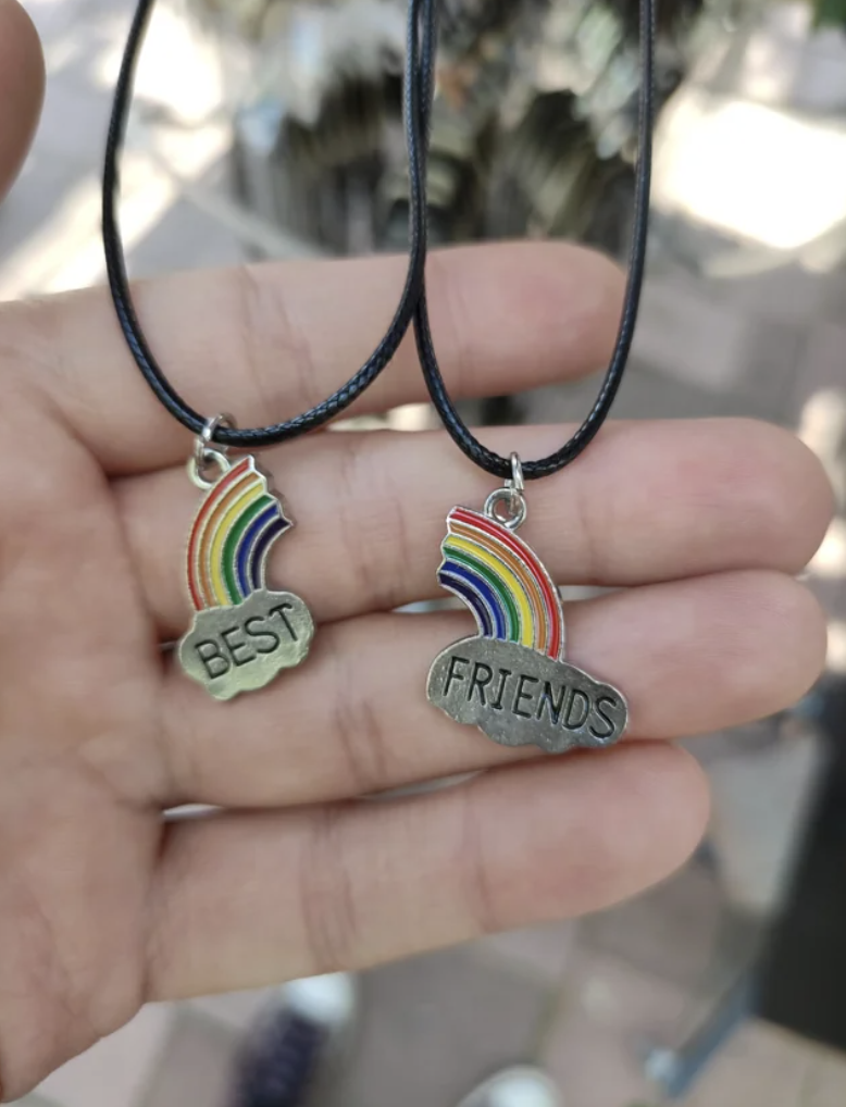 rainbow best friend necklaces