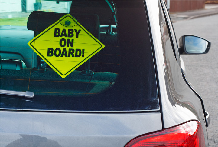 A &quot;Baby On Board!&quot; sticker