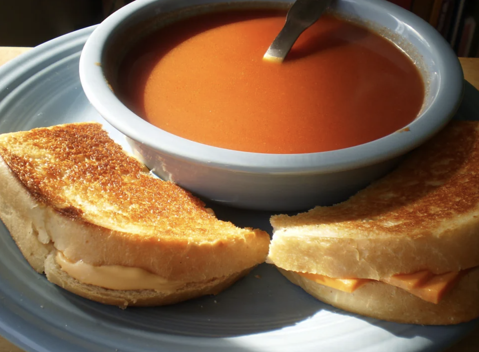 Grilled cheese and tomato soup.