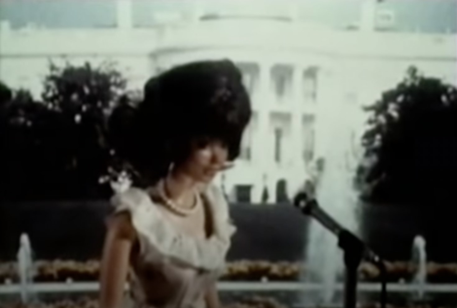 a doll makes a speech in front of the white house