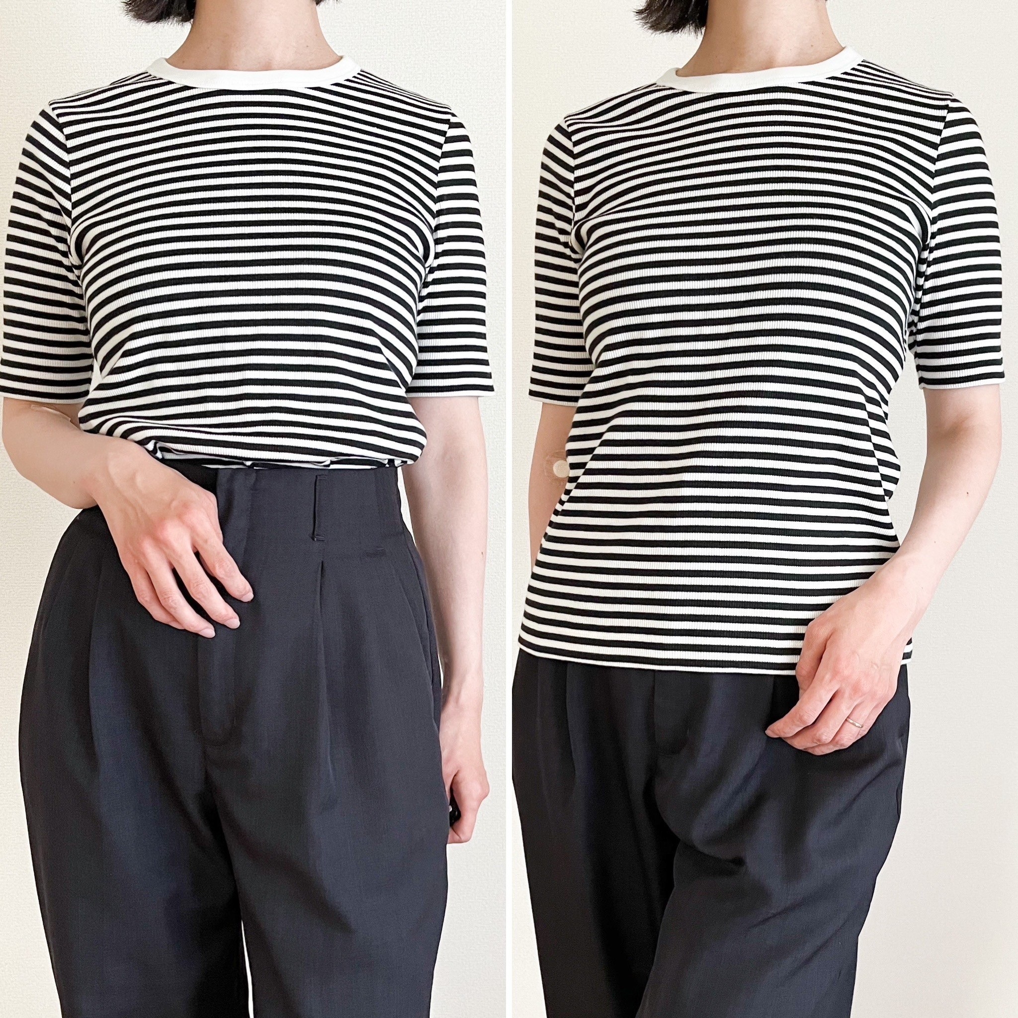 UNIQLO(ユニクロ)のおすすめのトップス「リブボーダークルーネックT(5分袖)」