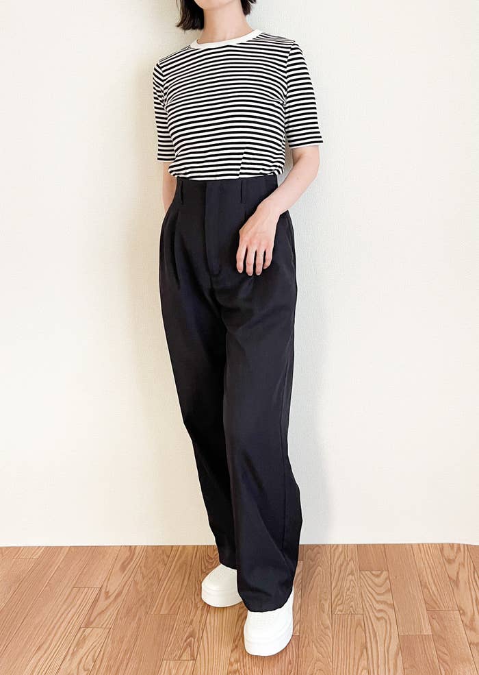 UNIQLO(ユニクロ)のおすすめのトップス「リブボーダークルーネックT(5分袖)」