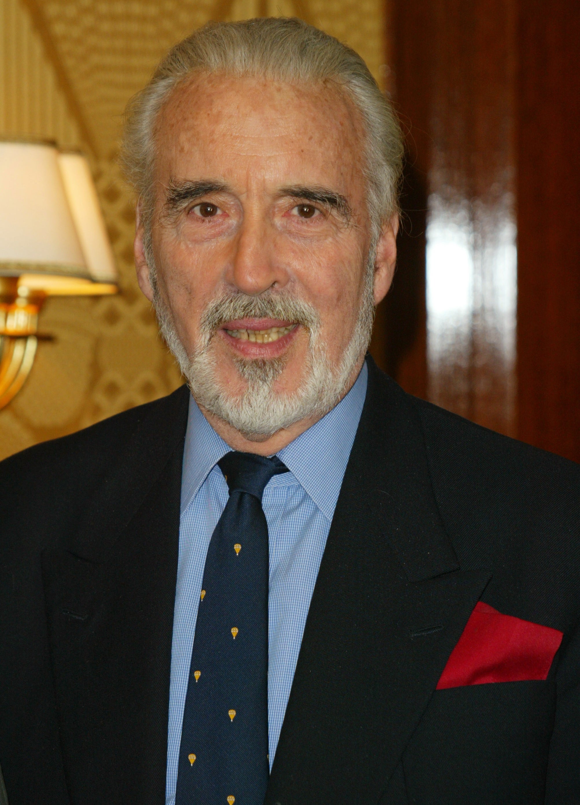 Christopher Lee in Paris promoting The Lord of the Rings: The Two Towers