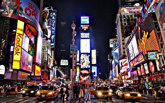 Times square at night.