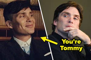 Cillian Murphy as Tommy Shelby and himself.