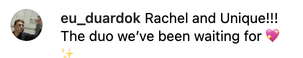 Rachel and Unique!!! The duo we&#x27;ve been waiting for [heart emoji]