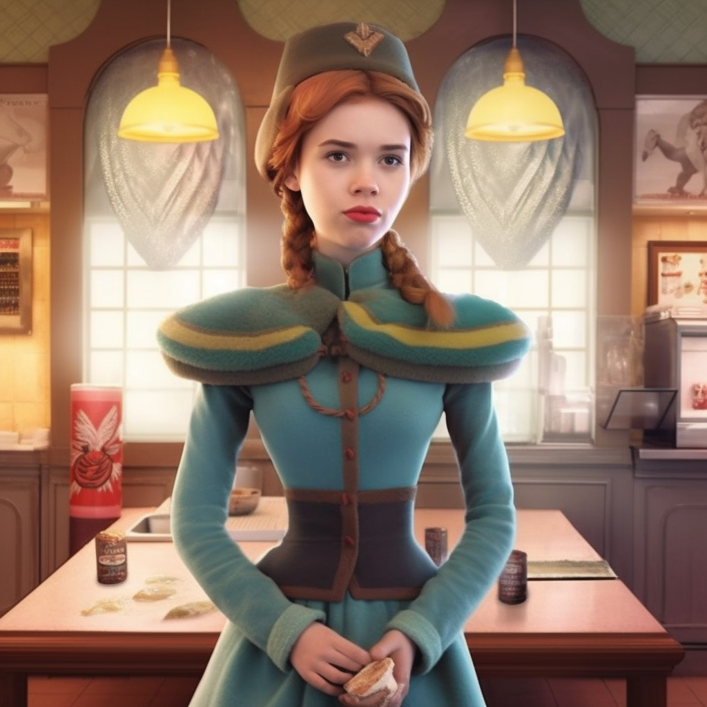 Rendering of Anna as a Wes Anderson character