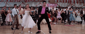 Students dancing at prom in the movie &quot;Greece.&quot;