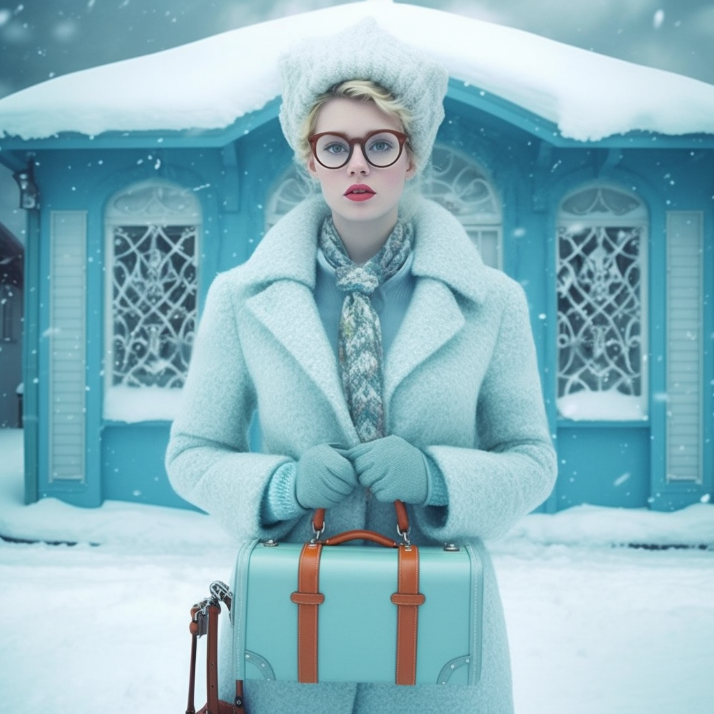 Rendering of Elsa as a Wes Anderson character