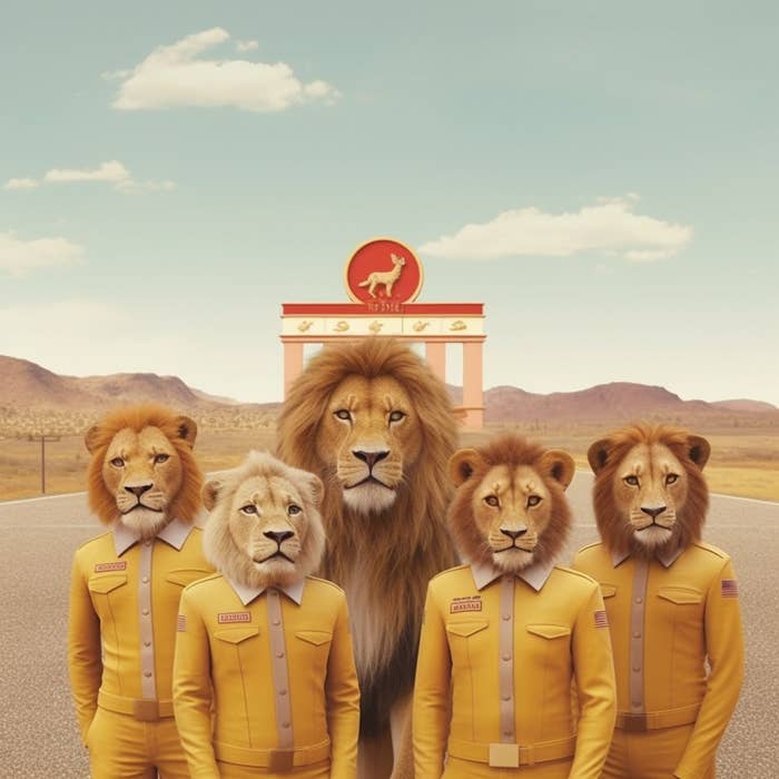 Rendering of &quot;The Lion King&quot; as a Wes Anderson film