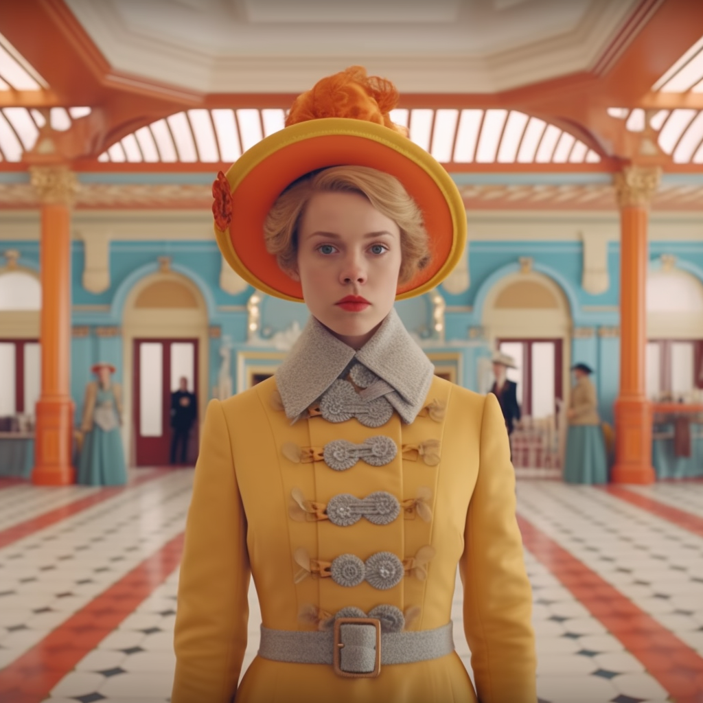 Rendering of the Wicked Stepmother as a Wes Anderson character