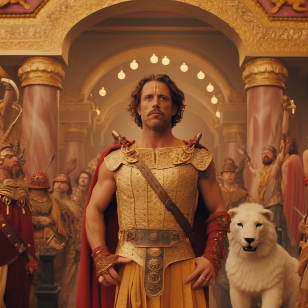 Rendering of Hercules as a Wes Anderson character