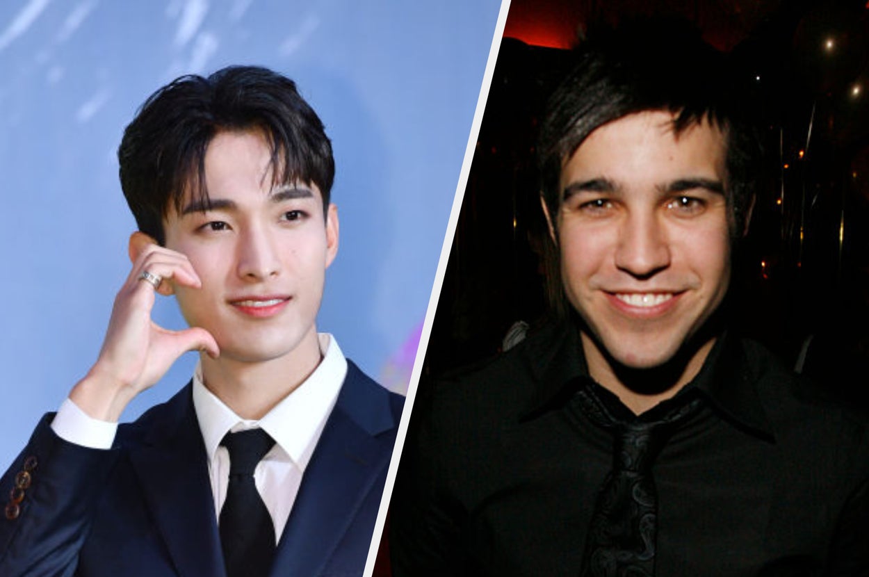 DK from SEVENTEEN and Pete Wentz from Fall Out Boy.