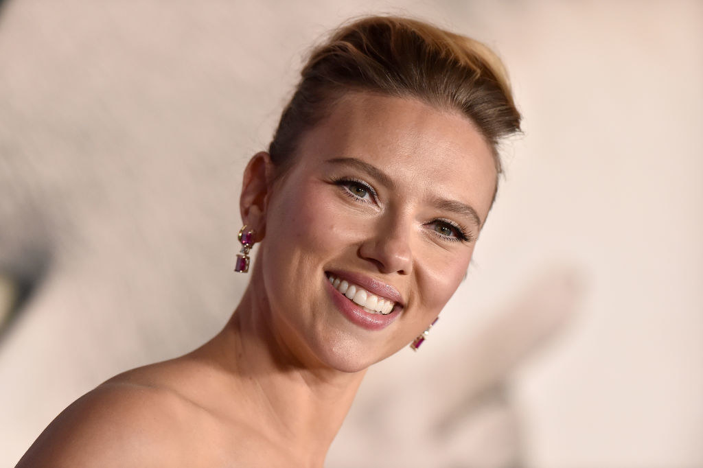 A close-up of Scarlett smiling