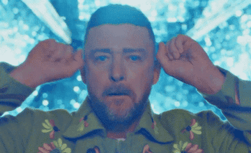 Justin Timberlake making a mind blown gesture.