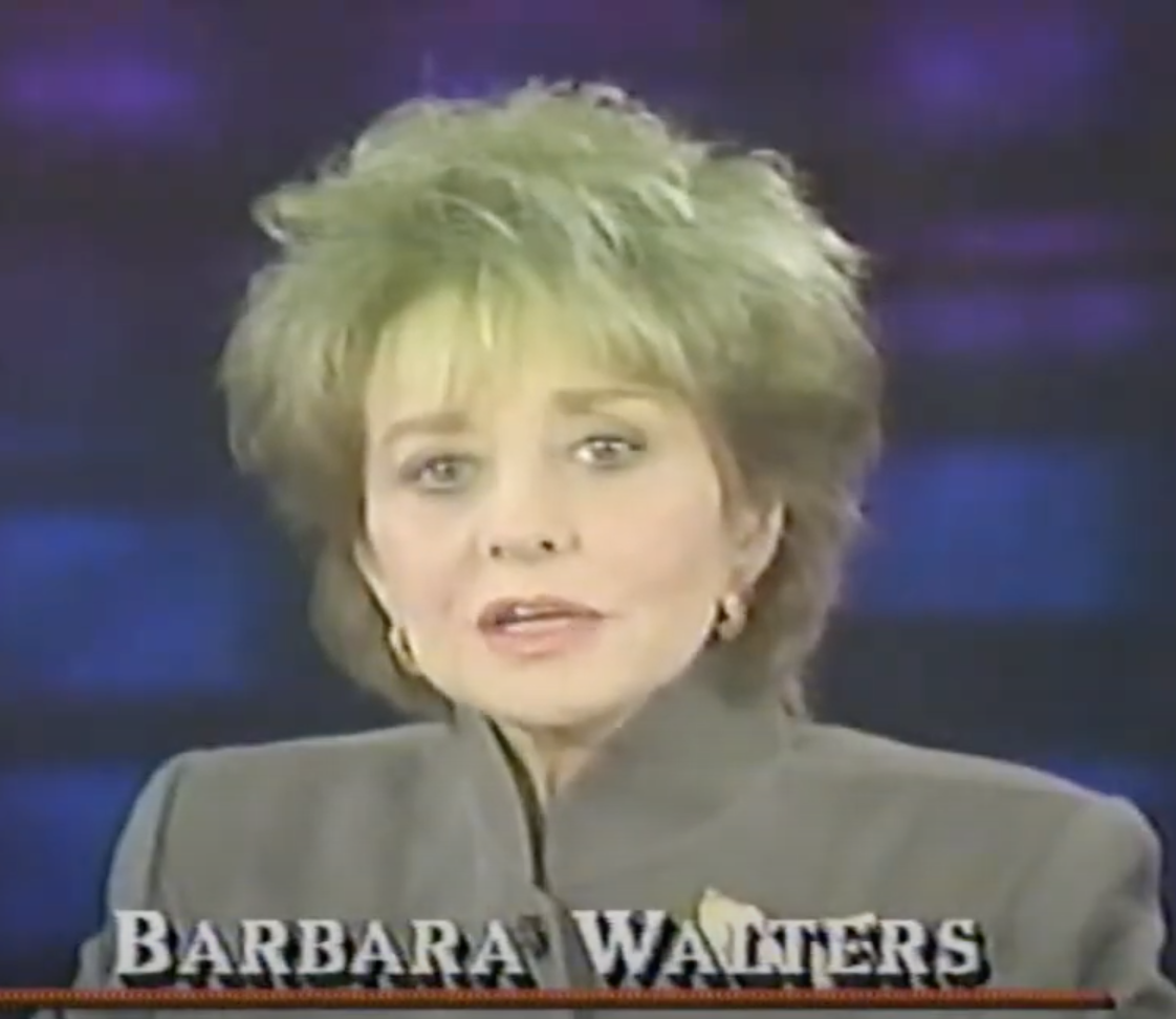 Barbara Walters anchoring the news