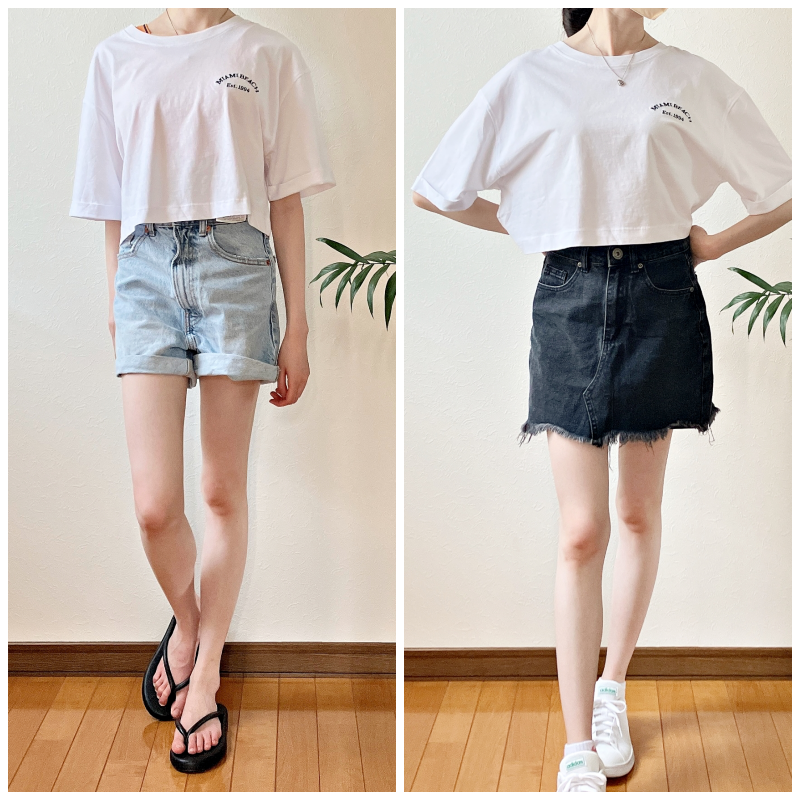 ZARA（ザラ）のおすすめTシャツ「テキストプリント入りクロップド丈Tシャツ」