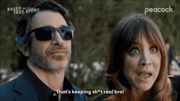 kaley cuoco and chris messina in based on a true story saying that's keeping it real real