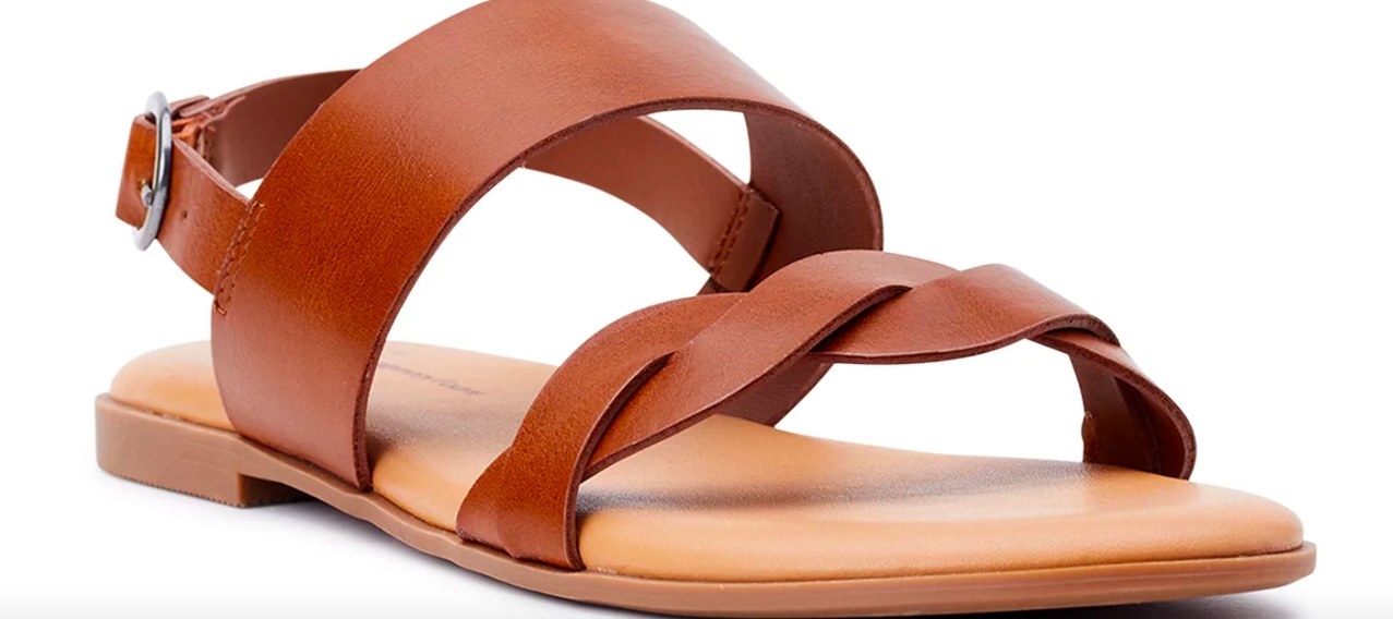 The tan sandal