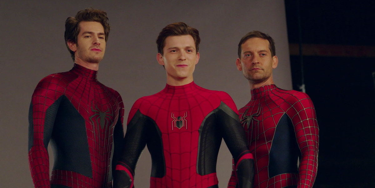 Andrew, Tom, and Tobey as Spider-Man