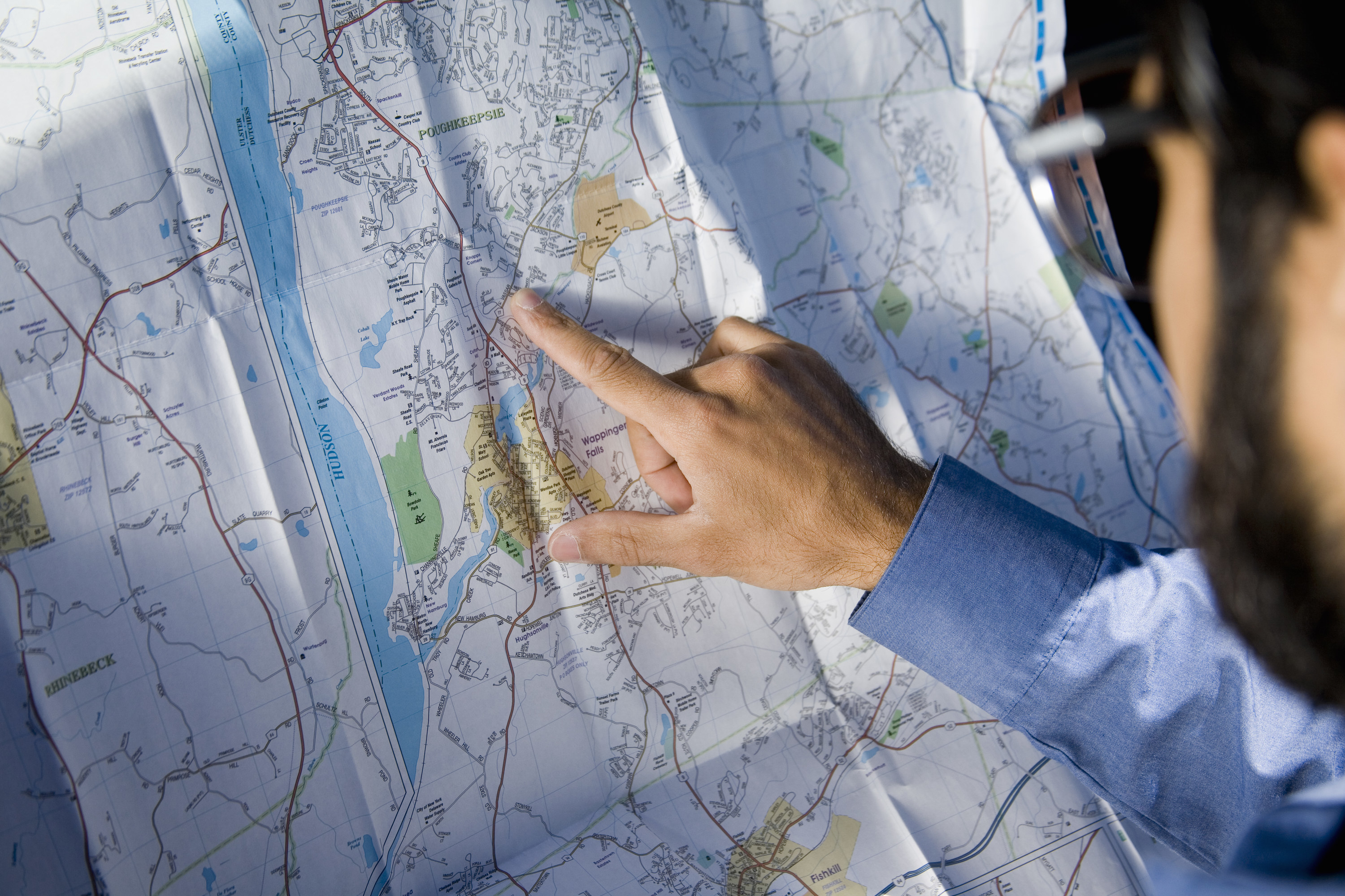 a person reading a map