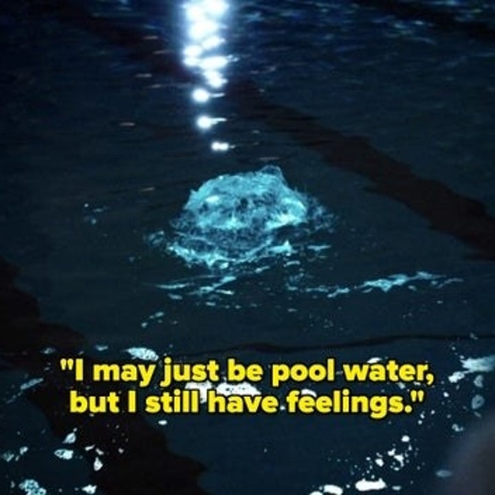 the talking pool from young sheldon saying i may just be pool water but i still have feelings