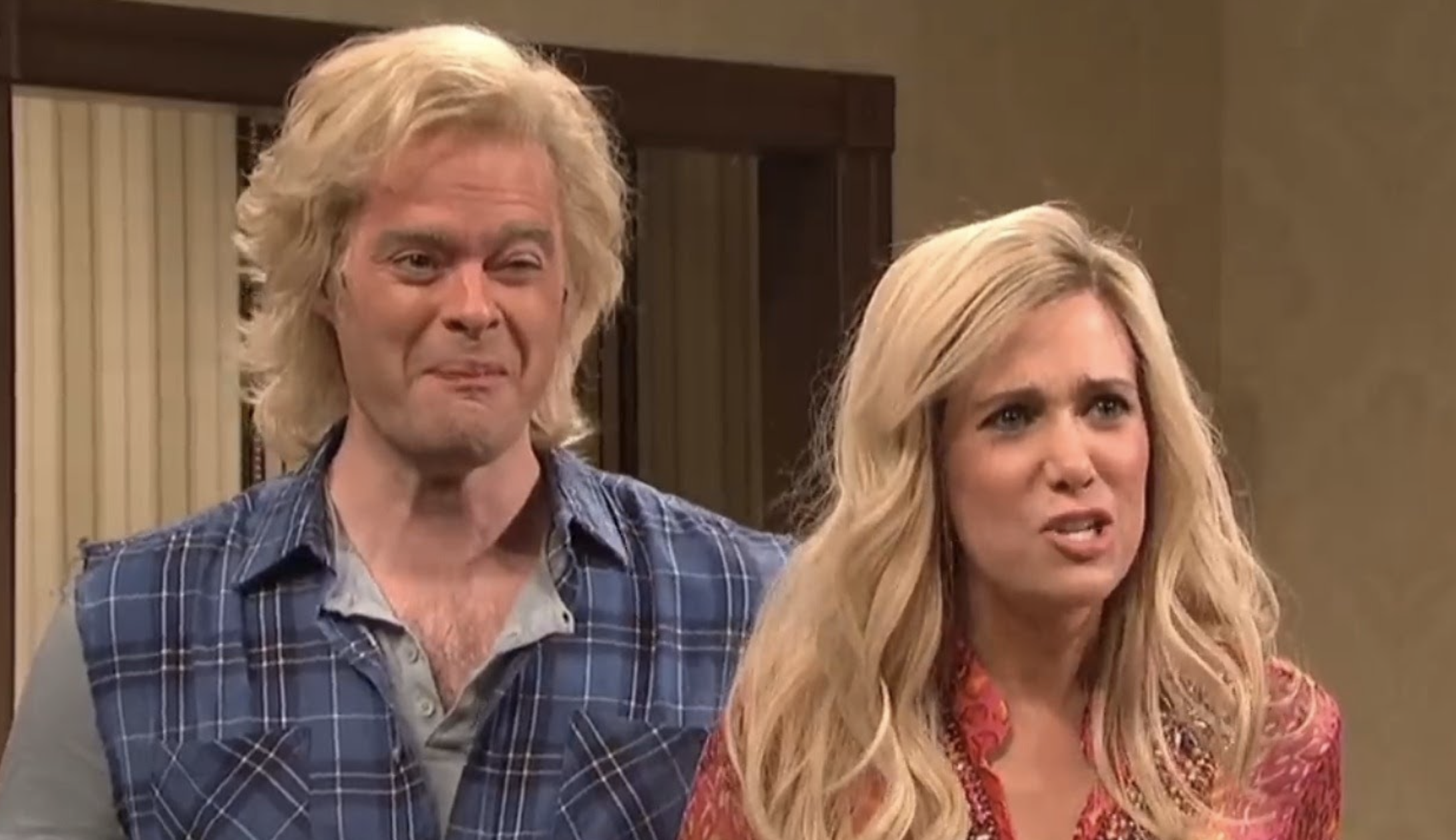 Closeup of Bill Hader and Kristen Wiig on &quot;SNL&quot;