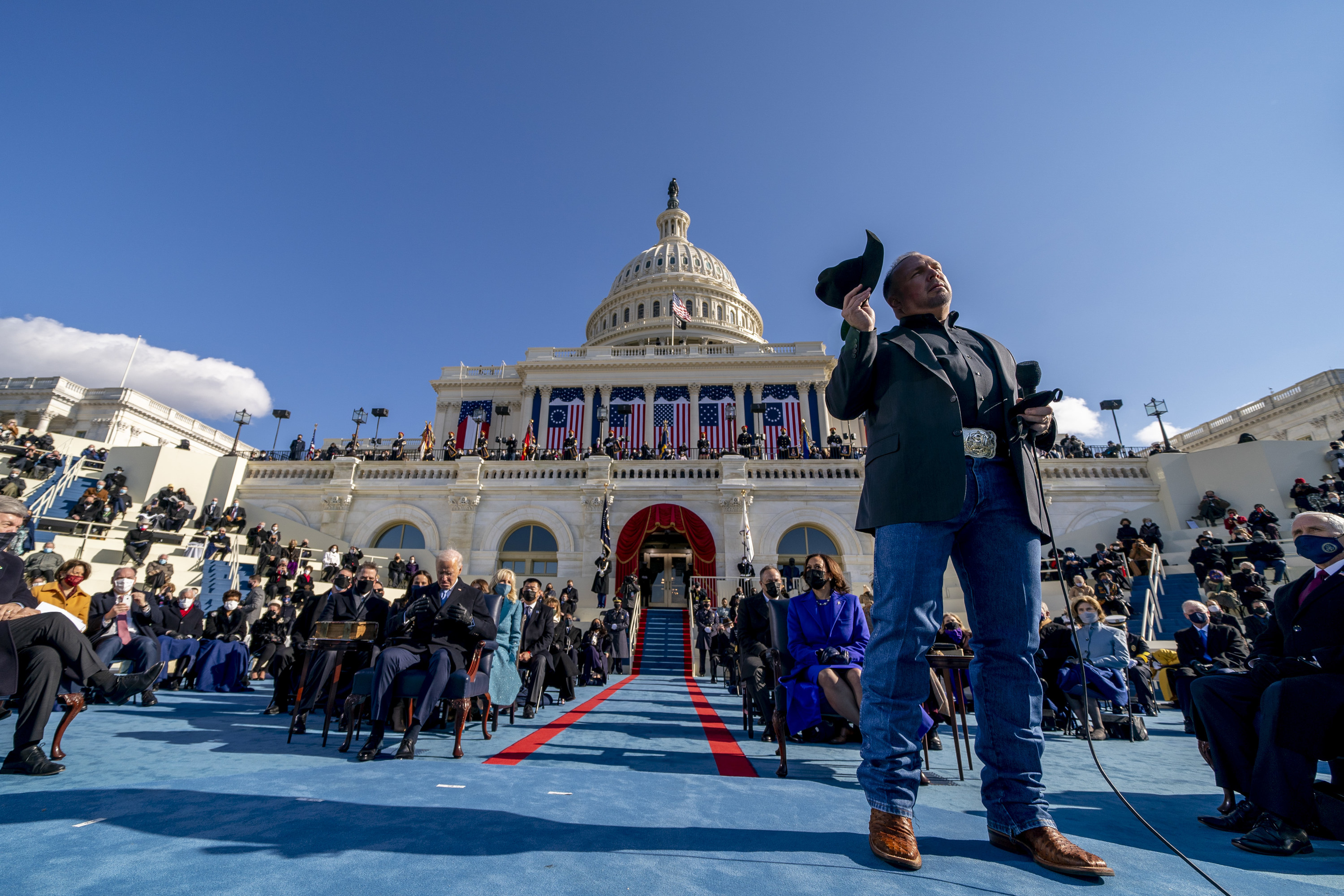 Garth Brooks performs at the inauguration for President Joe Biden and Vice President Kamala Harris on the West Front of the US Capitol