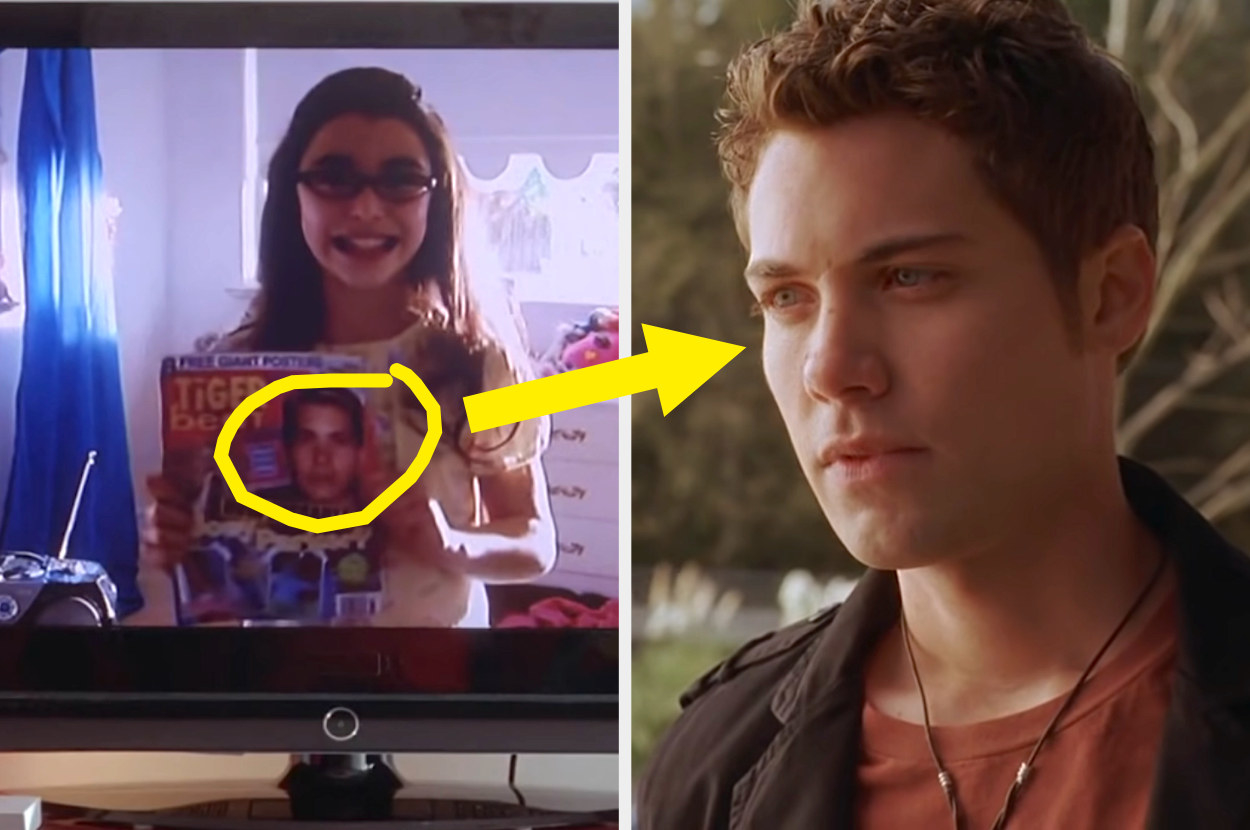 woman on a screen holding up a magazine and then the guy on the magazine