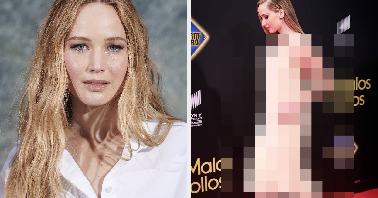 Jennifer Lawrence Wore A Dress That Looks Both 2D And