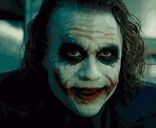 the joker licking his lips
