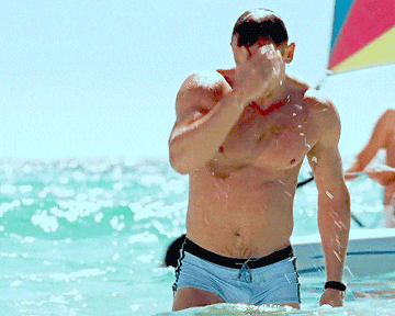 daniel getting out of the water