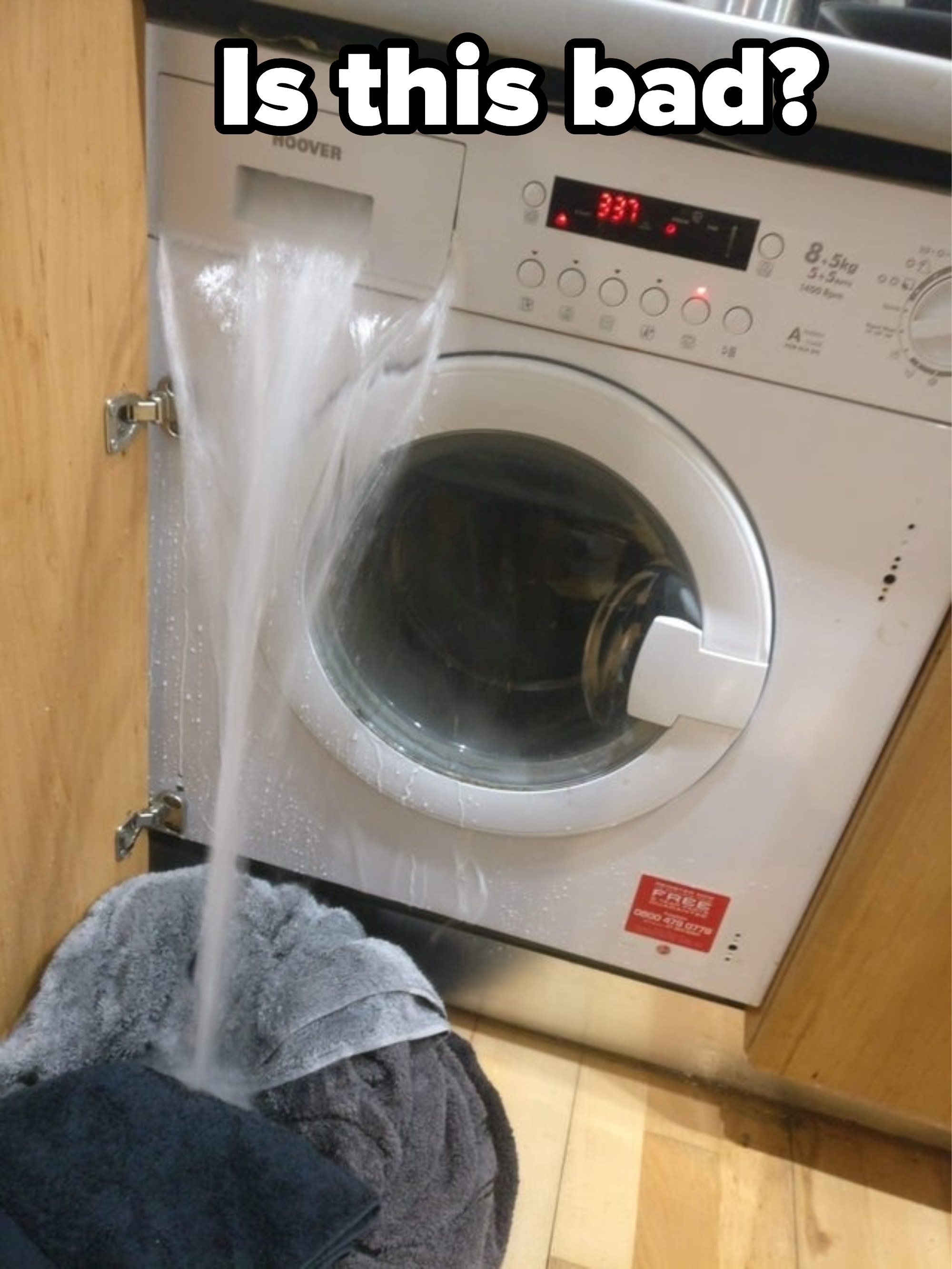Water coming out of a washing machine