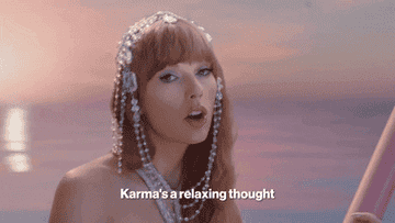 taylor swift singing, karma&#x27;s a relaxing thought