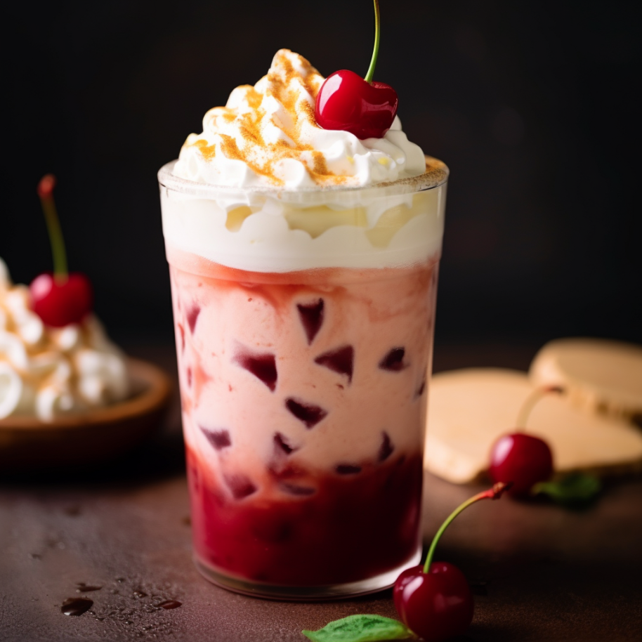 iced cherry cheesecake latte