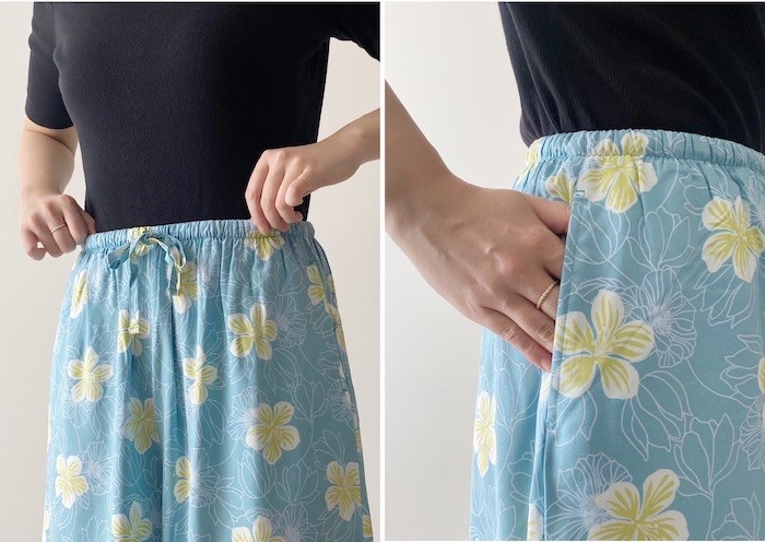 GU(ジーユー)のおすすめアイテム「コールドフィールレーヨンラウンジパンツ(フラワー)+E」